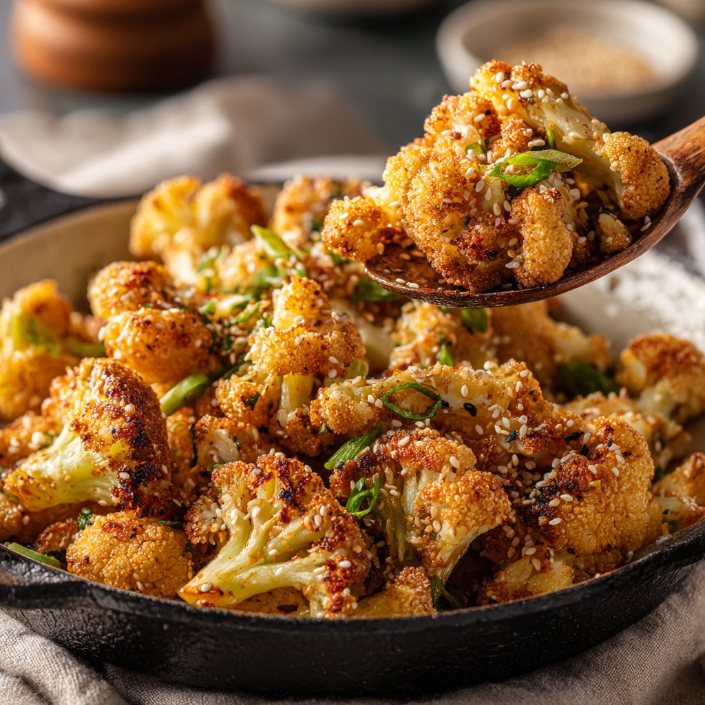 Blumenkohlpfanne mit Sesam