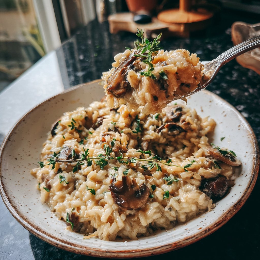 Cremiges Pilzrisotto mit Thymian