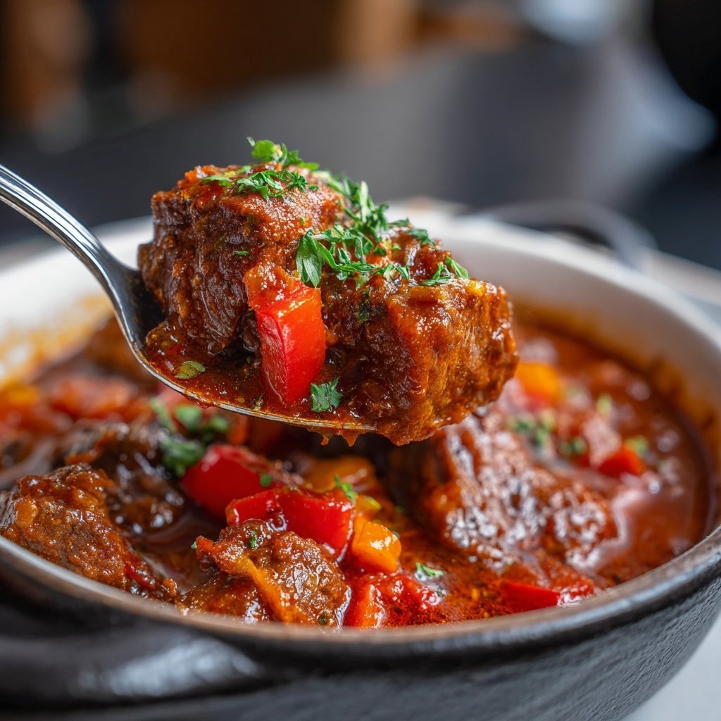 Gulasch mit Rotwein – Rezept