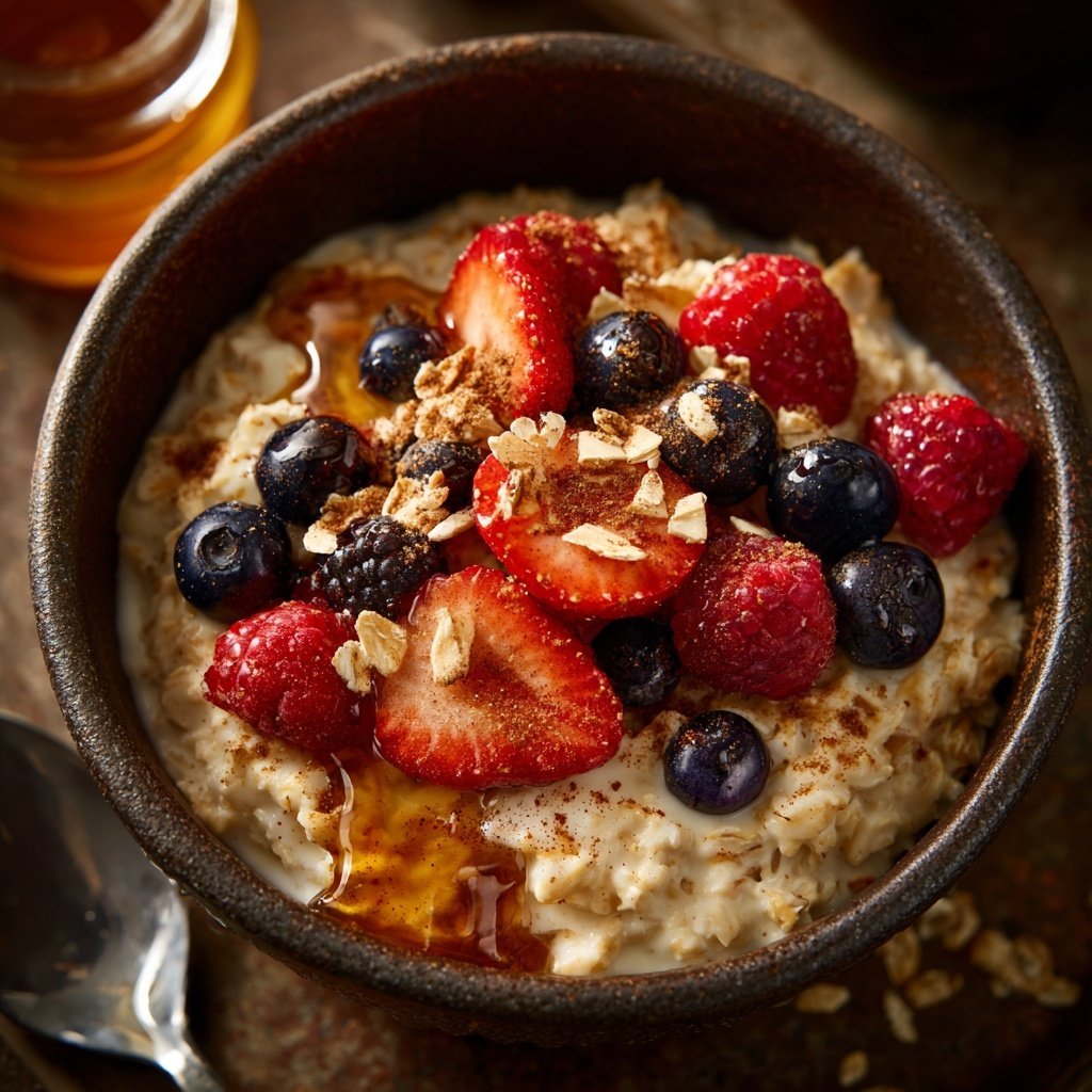 Frühstücksideen mit Beeren und Haferflocken