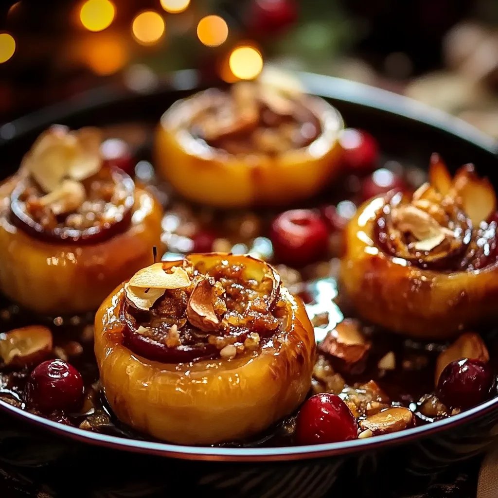 Weihnachtliche Bratäpfel mit Nüssen und Rosinen