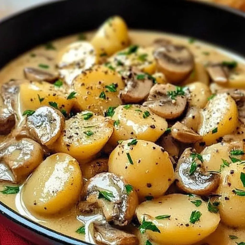 Kartoffeln mit Knoblauch-Sahnesauce