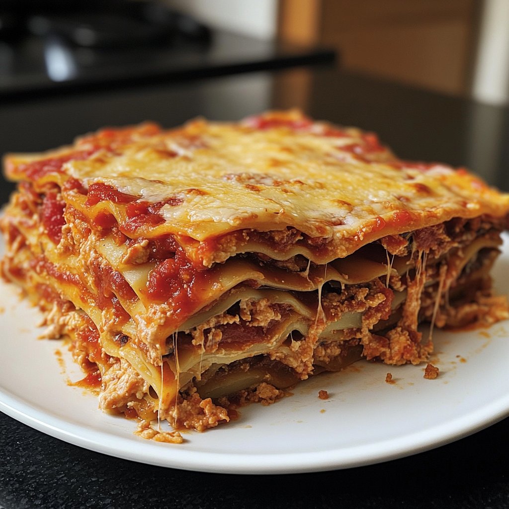 Lasagne mit Linsen-Tomatensauce