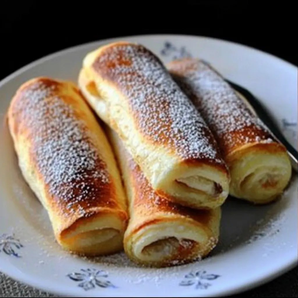 Rollen gefüllt mit Vanillecreme