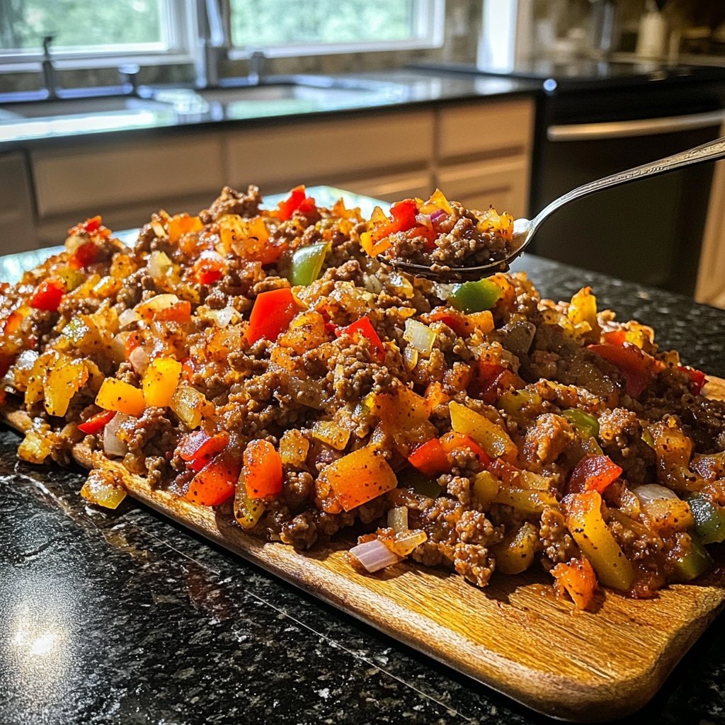 Hackfleisch Pfanne mit Paprika