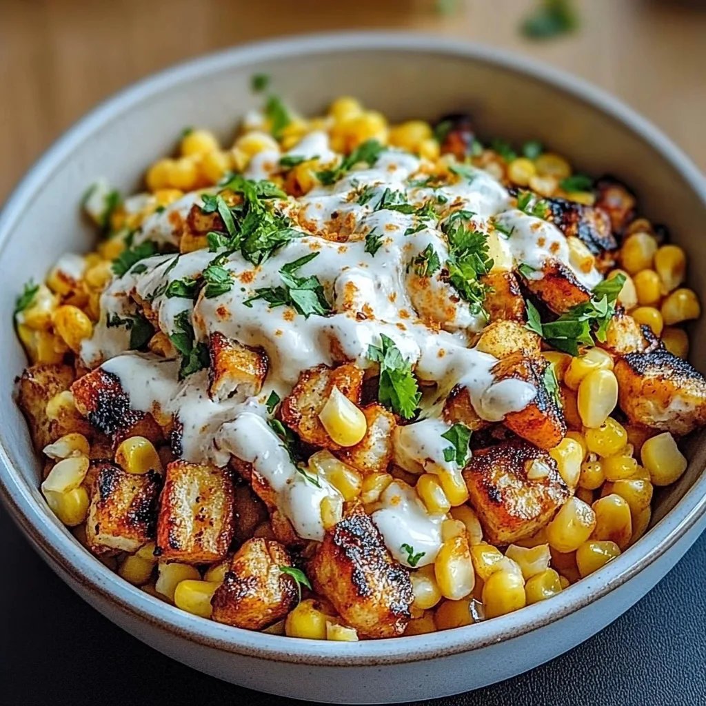 Street Corn Hähnchen Reis Bowl