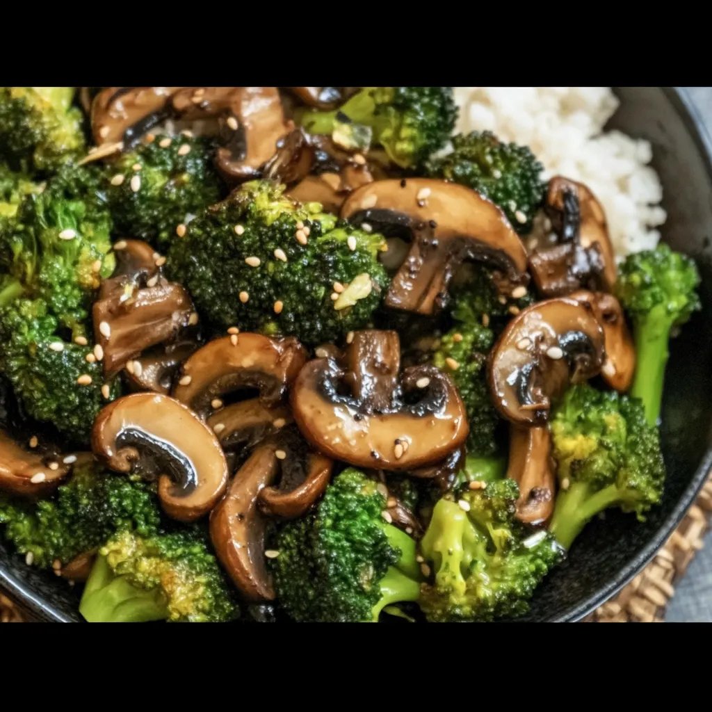 Vegan Broccoli und Pilz-Stir-Fry