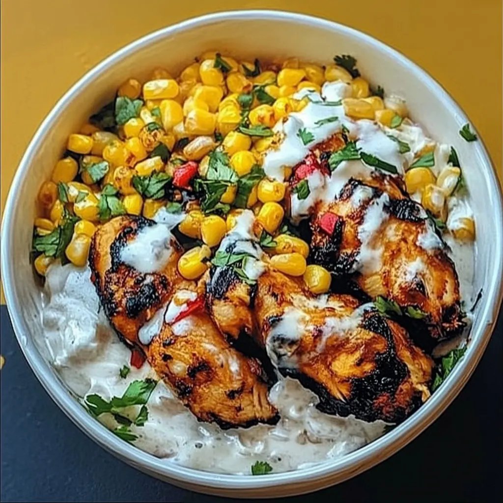 Street Corn Hähnchen Reis Bowl