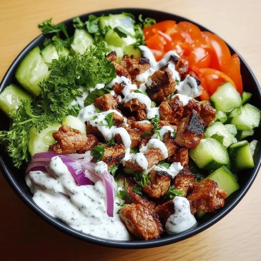 Kebab-Bowl mit hohem Eiweißgehalt